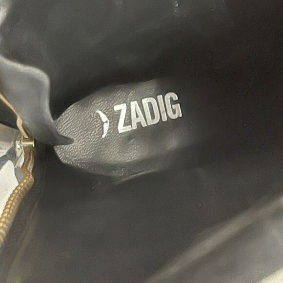 Zadig & Voltaire boots Cara Suede black studded Cowboy Boot 41/10 New - Picture 13 of 17